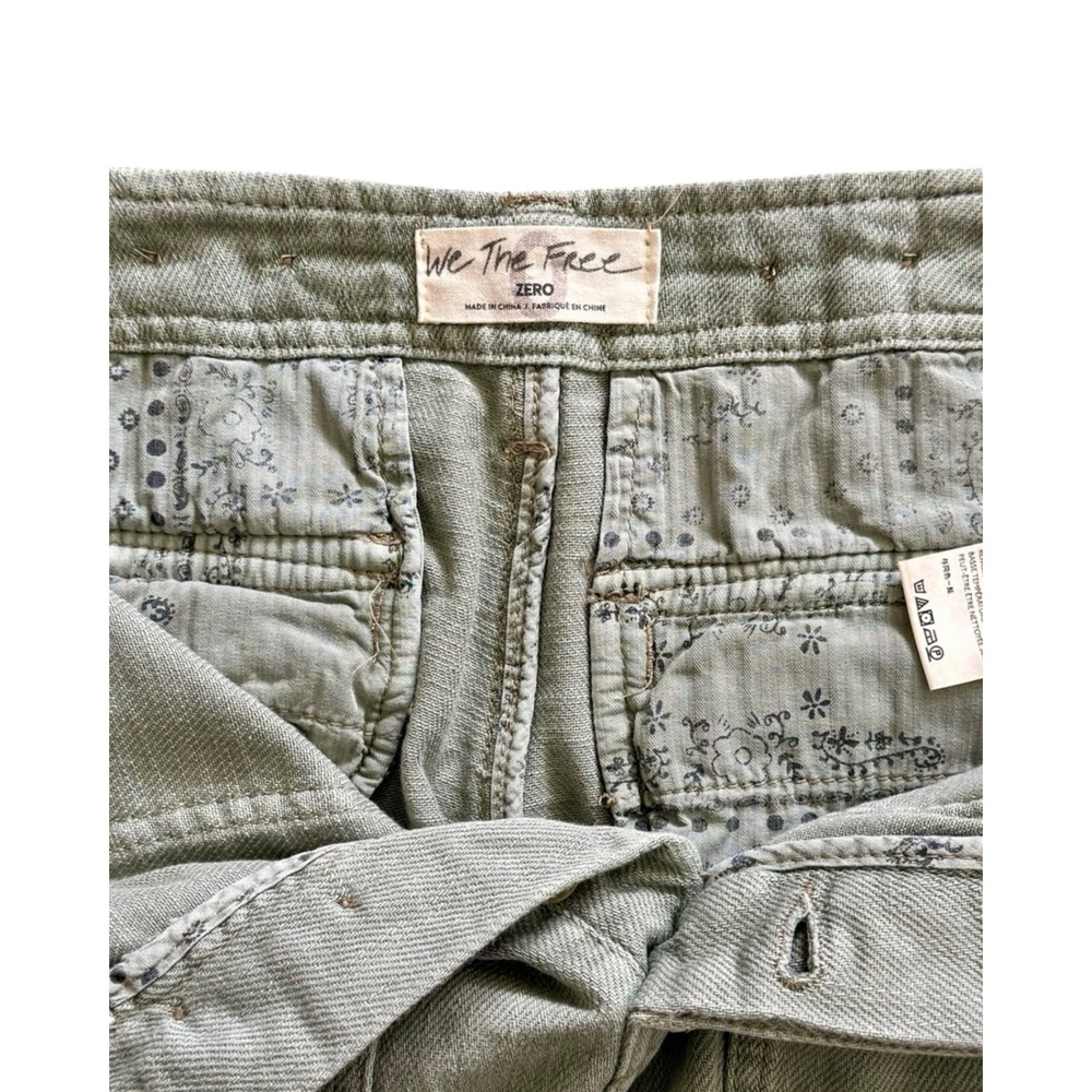 We The Free Shes a Legend Harem Shorts Sage Green Distressed Frayed Size 0 - Picture 4 of 9
